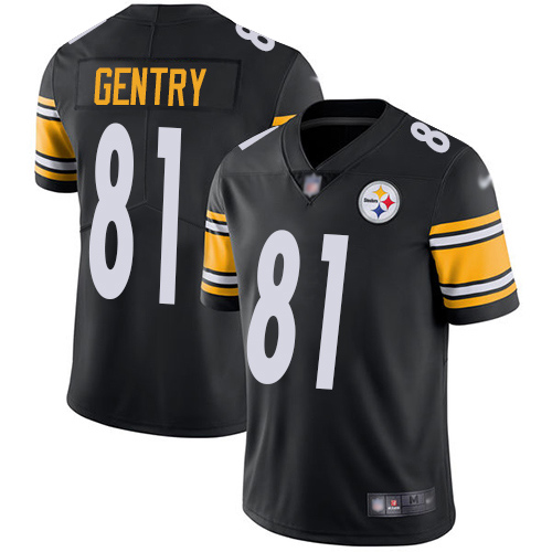 Men Pittsburgh Steelers Football #81 Limited Black Zach Gentry Home Vapor Untouchable Nike NFL Jersey